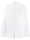 Polo Ralph Lauren Slim Fit White Cotton Shirt With Embroidered Logo