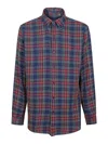 Polo Ralph Lauren Collared Cuffed Plaid Shirt In Blue
