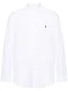 Polo Ralph Lauren Slim Fit White Cotton Shirt With Embroidered Logo