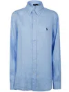 Polo Ralph Lauren Long Sleeve Garment Dyed Oxford Sport Shirt In Blue