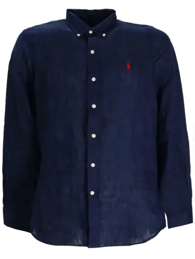 Polo Ralph Lauren Sport Shirt Long Sleeve In Blue