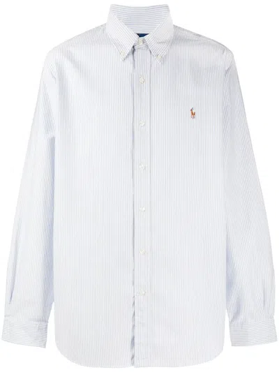 Polo Ralph Lauren Sport Shirt Long Sleeve In Blue White Stripe