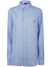 Polo Ralph Lauren Slim Fit Oxford Shirt Man Shirt Grey Size Xxl Cotton In Blue