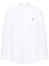 Polo Ralph Lauren Slim Fit White Cotton Shirt With Embroidered Logo In White