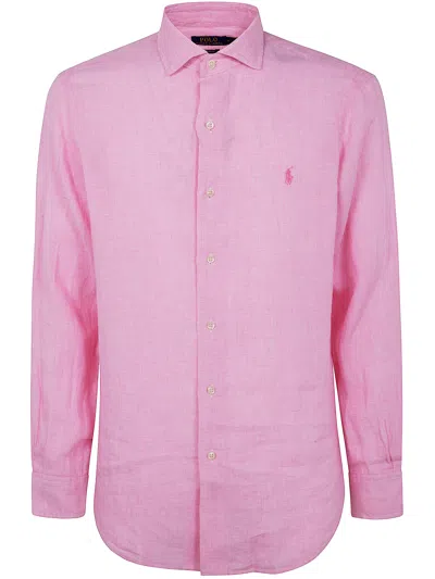 Polo Ralph Lauren Sport Shirt Long Sleeve In Pink