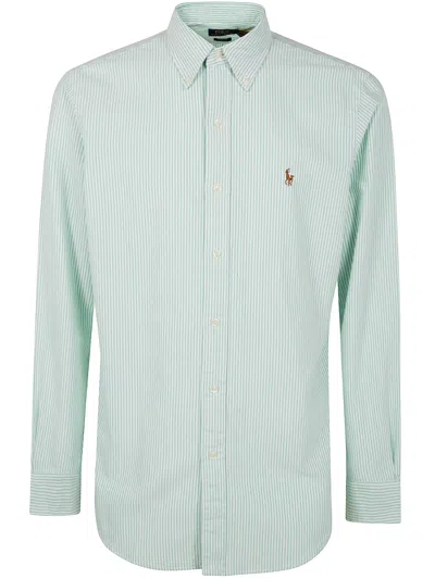 Polo Ralph Lauren Sport Shirt Long Sleeve In Summer Emerald White