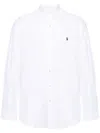 Polo Ralph Lauren Slim Fit White Cotton Shirt With Embroidered Logo In White