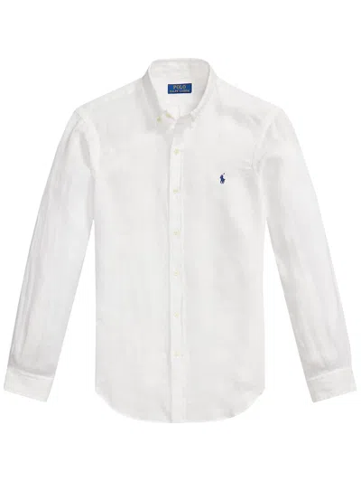 Polo Ralph Lauren Long Sleeve Sport Shirt Button Down Collar In White ...