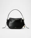 Polo Ralph Lauren Sport Small Leather Satchel Shoulder Bag In Black