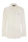 Polo Ralph Lauren Slim Fit White Cotton Shirt With Embroidered Logo In White