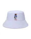 Shop Polo Ralph Lauren Spring Bear Bucket Hat In Paper White