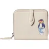 Polo Ralph Lauren Spring Bear Leather Card Holder In Neutral