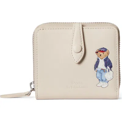 Polo Ralph Lauren Spring Bear Leather Card Holder In White