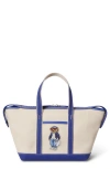 Polo Ralph Lauren Spring Bear Mini Shopper Tote In Blue