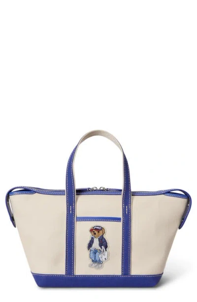 Polo Ralph Lauren Spring Bear Mini Shopper Tote In Blue