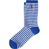 Polo Ralph Lauren Spring Even Stripe Cotton Blend Crew Socks In Blue