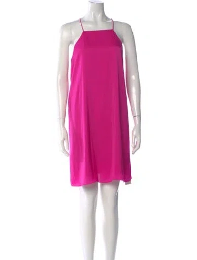 Pre-owned Polo Ralph Lauren Square Neckline Mini Dress In Pink
