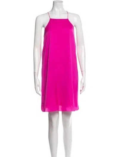Pre-owned Polo Ralph Lauren Square Neckline Mini Dress In Purple