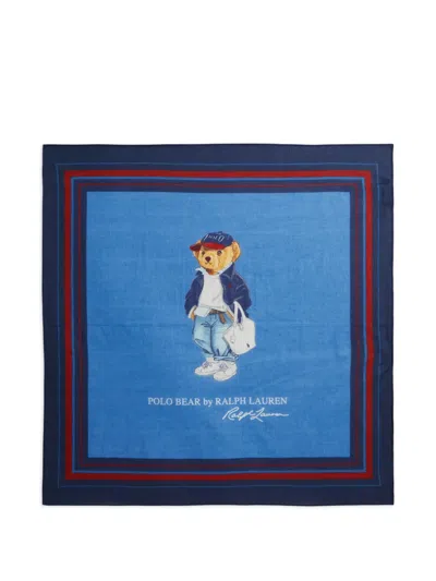 Polo Ralph Lauren Square Print Scarf In Blue