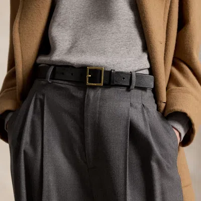 Polo Ralph Lauren Square-buckle Leather Belt In Black