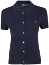 Polo Ralph Lauren Ss Cllr Cardigan Short Sleeve In Blue