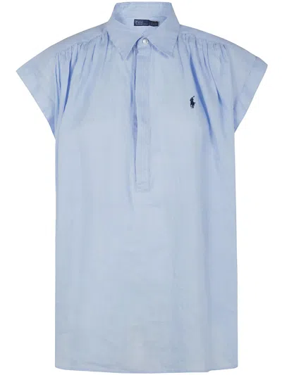 Polo Ralph Lauren Ss Lra St Short Sleeve Button Front Shirt In Blue