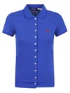 Polo Ralph Lauren Short Sleeve Polo Shirt With Ribbed Collar In Blue