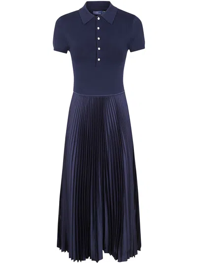 Polo Ralph Lauren Ss Sewu Short Sleeve Day Dress In Blue