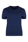 Polo Ralph Lauren Logo-embroidered Knitted T-shirt In Blue