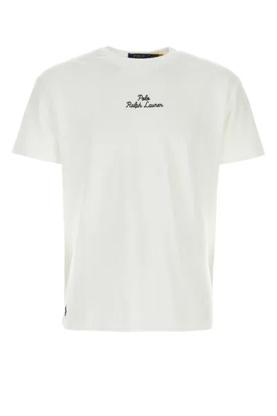 Polo Ralph Lauren Sscnclsm1-short Sleeve-t-shirt-m Nd  Male In White