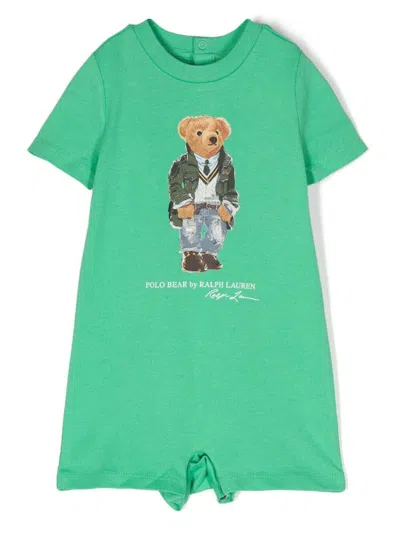 Polo Ralph Lauren Babies' Polo Bear-print Shorties In Vineyard Green