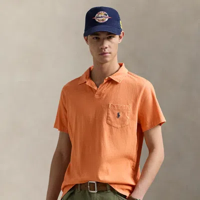 Polo Ralph Lauren Standard Fit Cotton-linen Polo Shirt In Orange