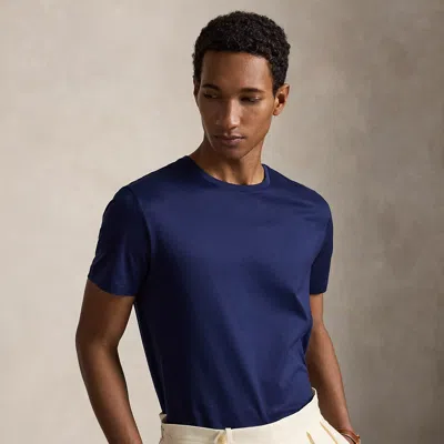Polo Ralph Lauren Standard Fit Lisle T-shirt In Newport Navy In Blue