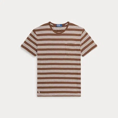 Polo Ralph Lauren Standard Fit Striped Jersey T-shirt In Brown