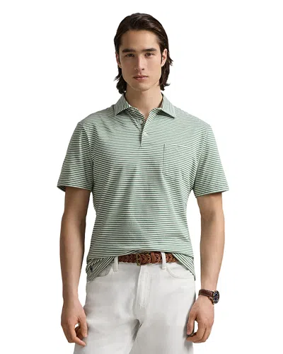 Polo Ralph Lauren Standard Fit Striped Lisle Polo Shirt In Green
