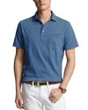 Polo Ralph Lauren Standard Fit Striped Lisle Polo Shirt In Navy/blue