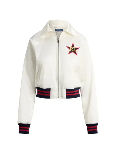 Polo Ralph Lauren Star-embroidered Bomber Jacket In White