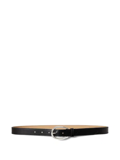 Polo Ralph Lauren Stirrup-buckle Leather Belt In Black