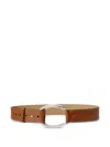Polo Ralph Lauren Stirrup Buckle Leather Belt In Brown