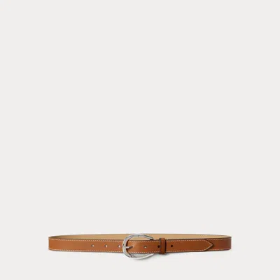 Polo Ralph Lauren Stirrup-buckle Leather Belt In Cuoio