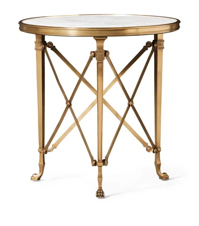 Polo Ralph Lauren Stone And Brass Cannes Gueridon Table In Brown