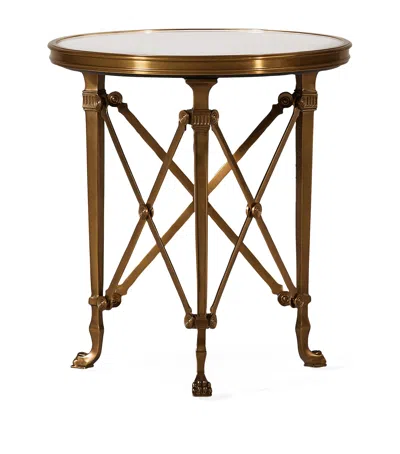 Polo Ralph Lauren Stone And Brass Cannes Gueridon Table In Gold
