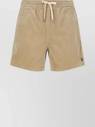 Polo Ralph Lauren Straight Corduroy Drawstring Shorts In Beige