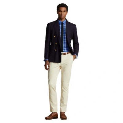 Polo Ralph Lauren Straight Cotton Trousers In Blue