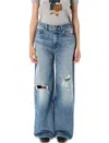 Polo Ralph Lauren Distressed Straight Denim Five Pockets In Blue