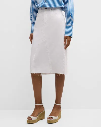 Polo Ralph Lauren Straight Denim Midi Skirt In Valera Wash