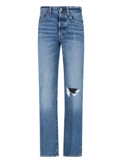 Polo Ralph Lauren Straight Destroyed Jeans In Blue