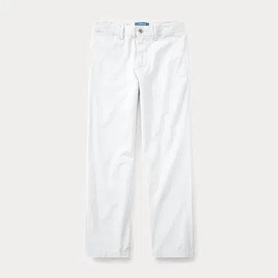 Polo Ralph Lauren Kids' Straight Fit Flex Abrasion Twill Pant In White
