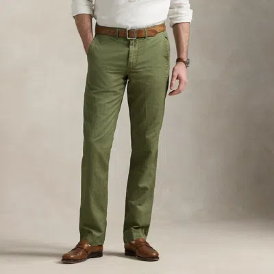 Polo Ralph Lauren Straight Fit Linen-cotton Pant In Tree Green