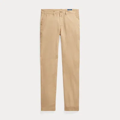 Polo Ralph Lauren Straight Fit Linen-cotton Trouser In Neutral